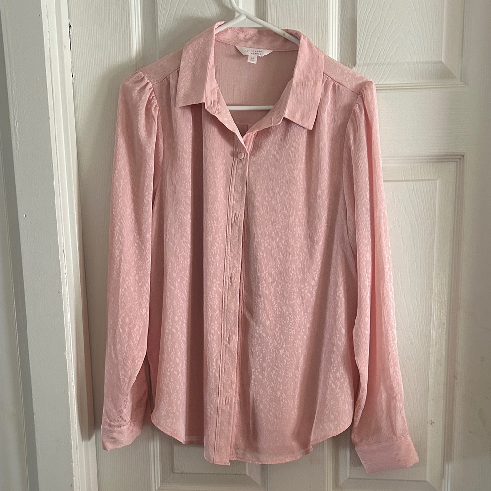 LC Lauren Conrad Pink Blouse textured